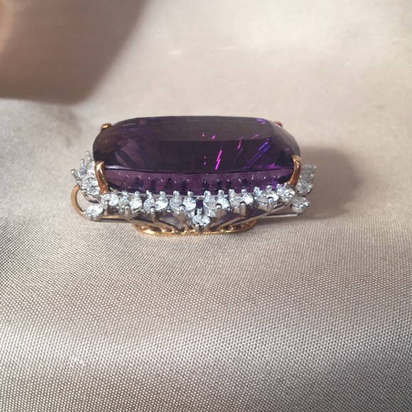 79+ct Siberian Amethyst Pin/Pendant. 4.74ct Dia! - Picture 5 of 8